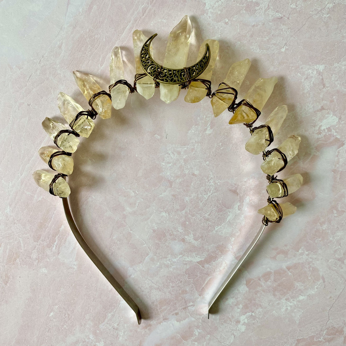 Citrine Crescent Moon Crown (Prosperity)