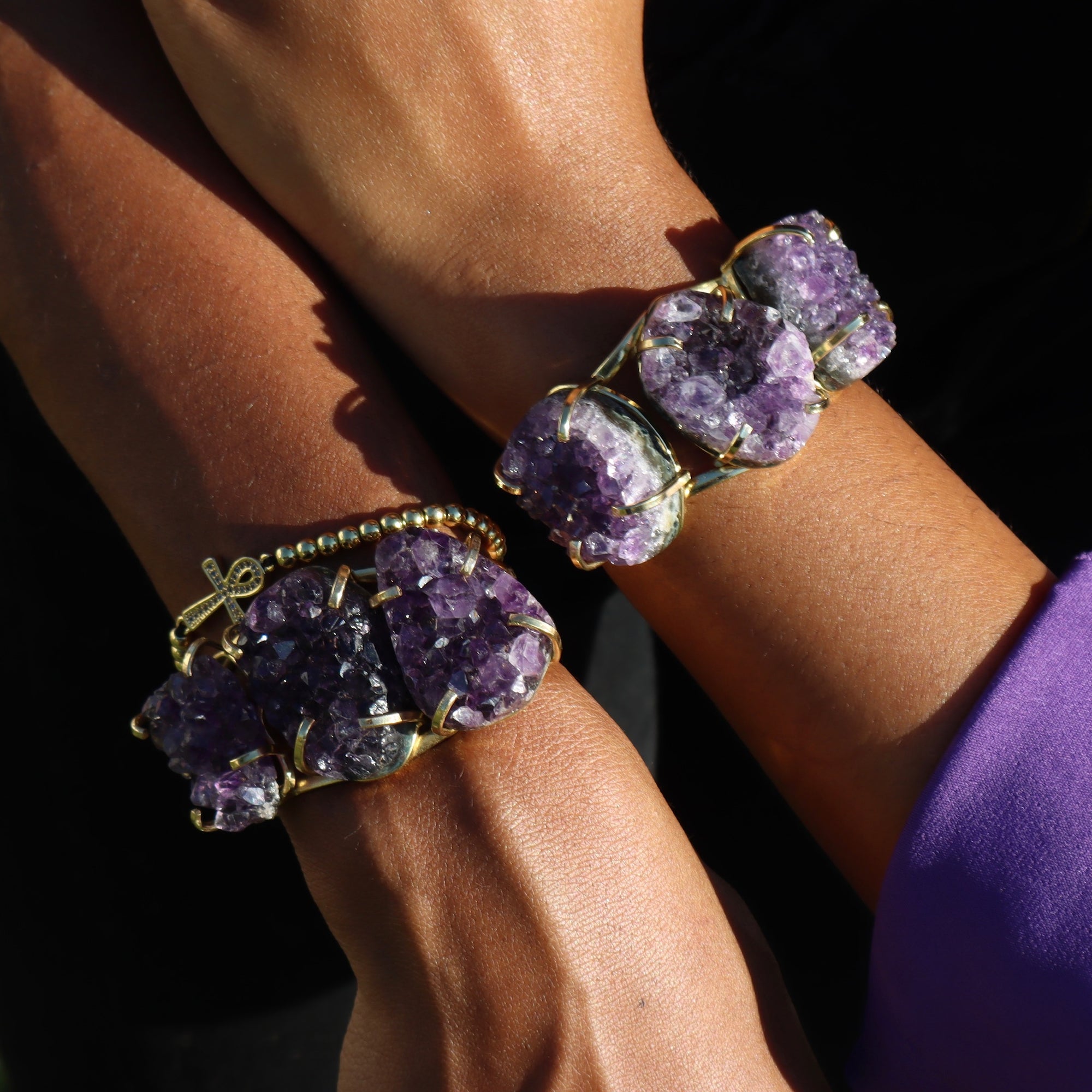 Amethyst Triple Bracelet | Peace, Intuition and Protection