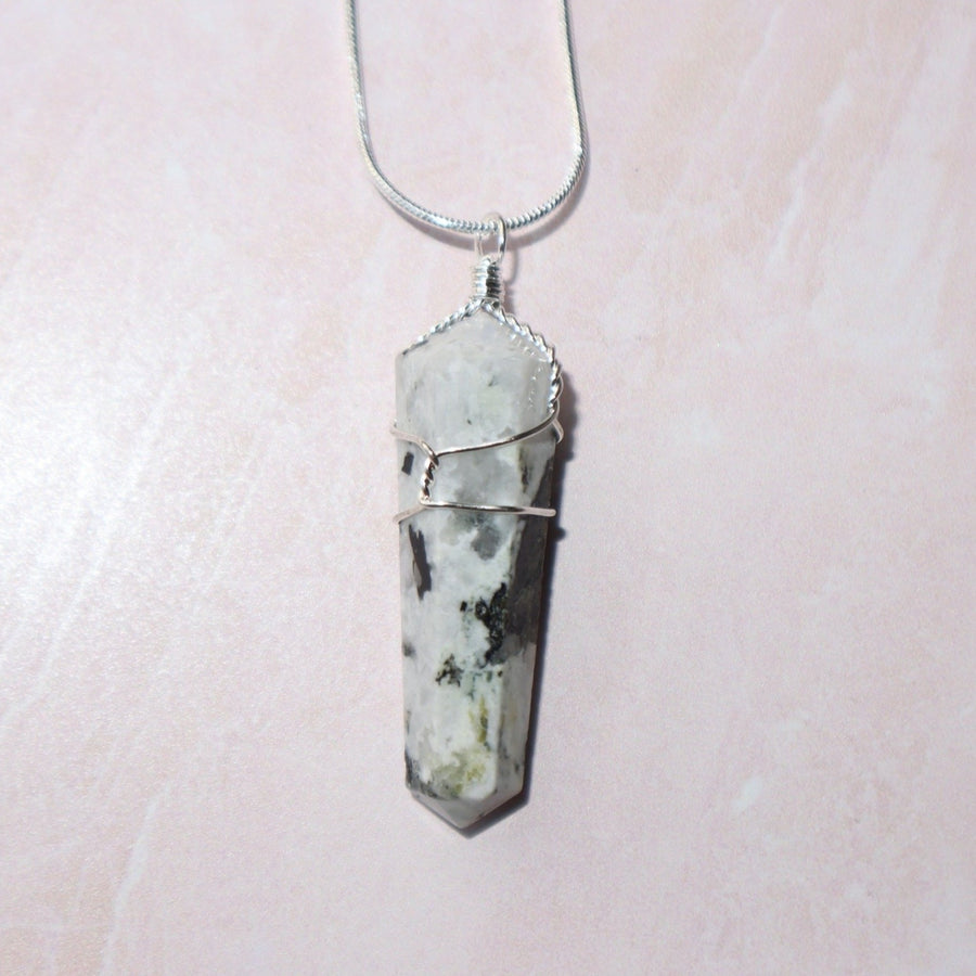 Silver Moonstone Necklace (Goddess Vibes)