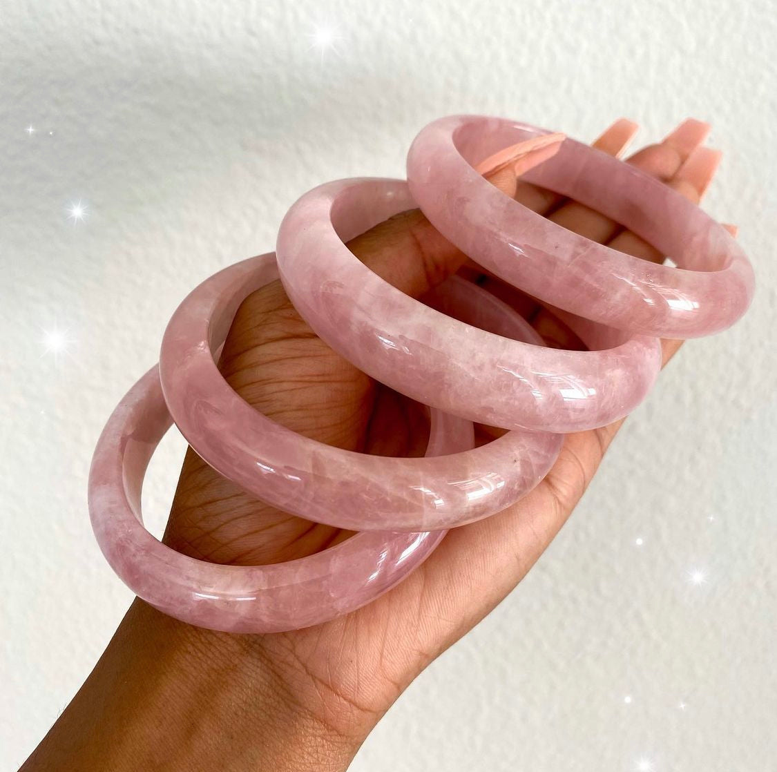 Rose Quartz Bangle Bracelet (Love)