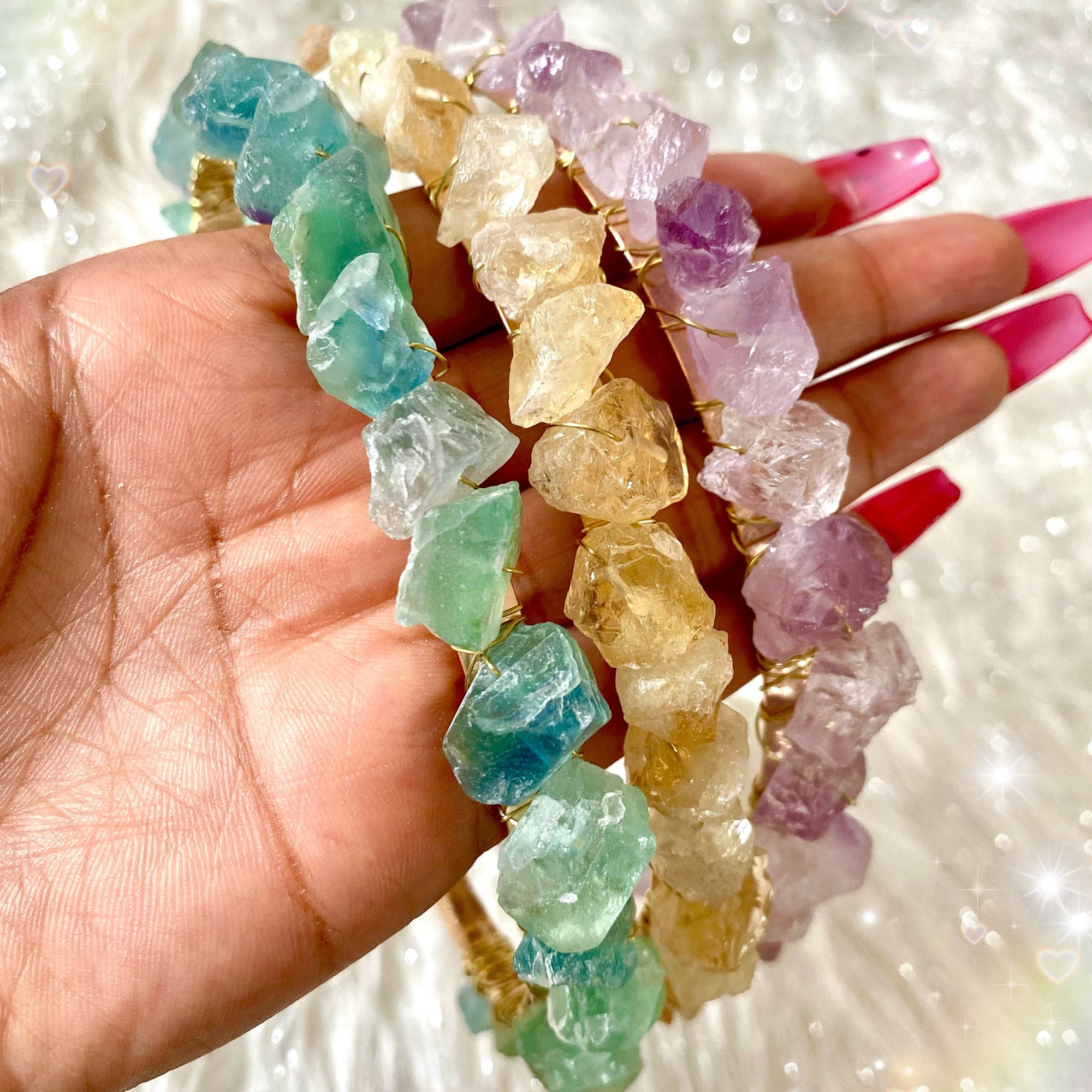 Cute Crystal Headband (Amethyst, Citrine and Fluorite)